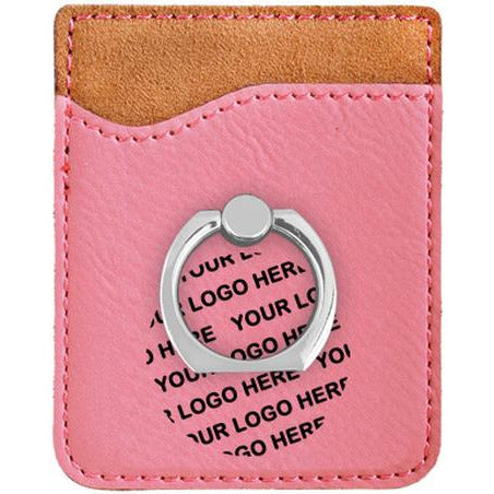 Leatherette Phone Wallet with Ring