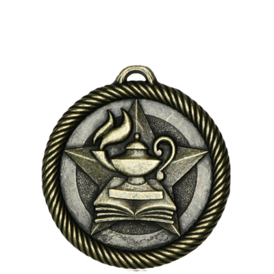 2" Scholastic Medal: Lamp Of Knowledge